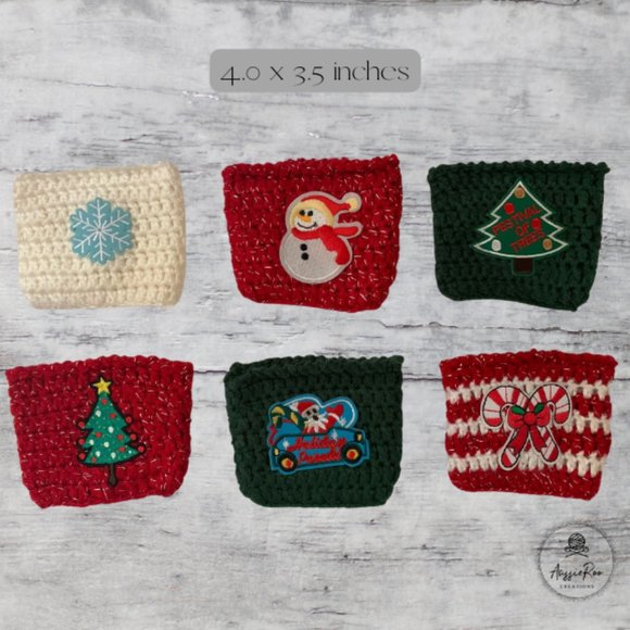 Crochet Cozy Cup - Christmas Collection - Coffee Cup Cozy Sleeve - Picture 3 of 6